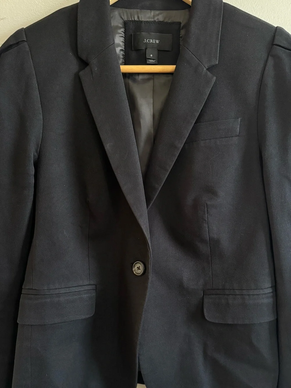 J.Crew style A2107 women’s Puff-sleeve Blazer size 8 black